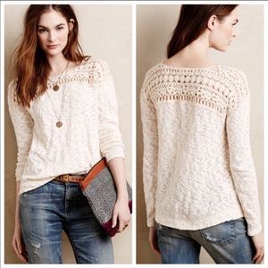 Anthropologie Meadow Rue Kellen Crochet Pullover